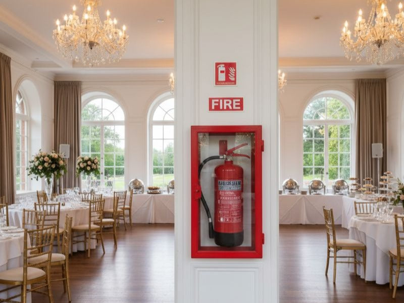 Fire Extinguishers in Reception Halls: Design Solutions