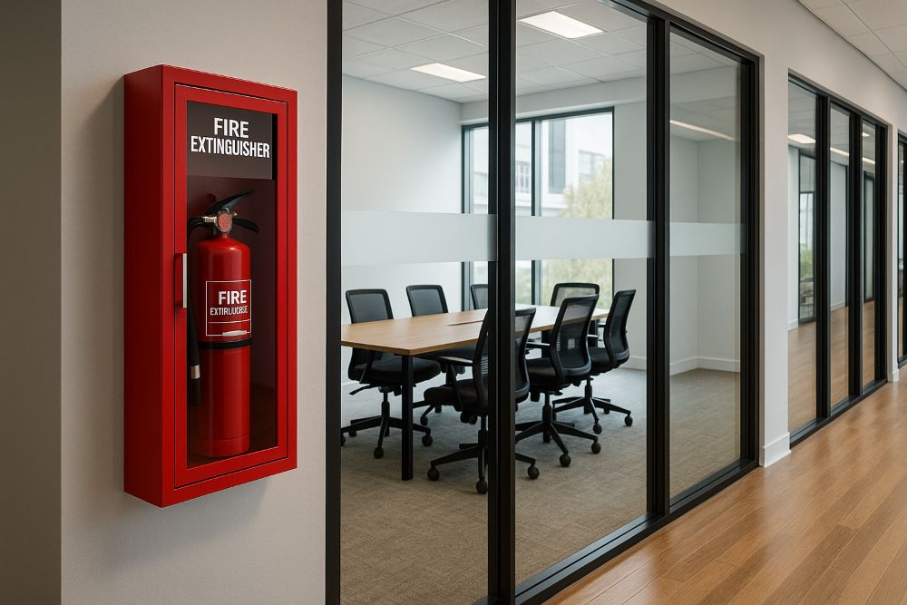 Where to place fire extinguisher cabinet