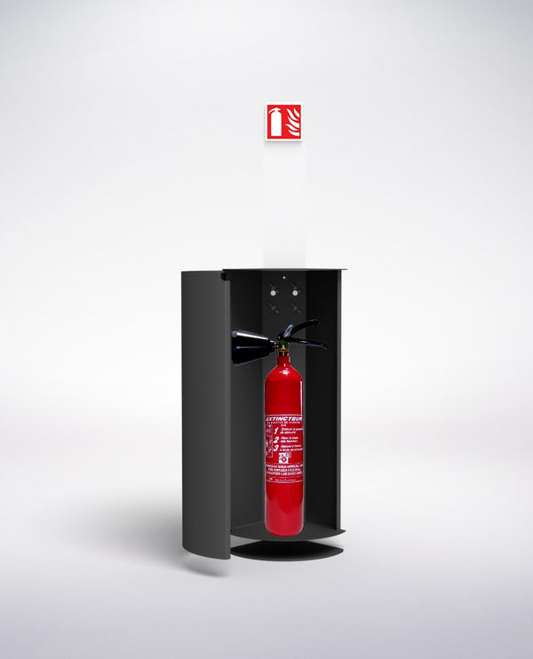 fire extinguisher and cabinet