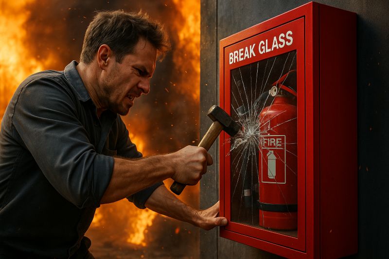 Gli armadietti degli estintori possono essere chiusi a chiave?