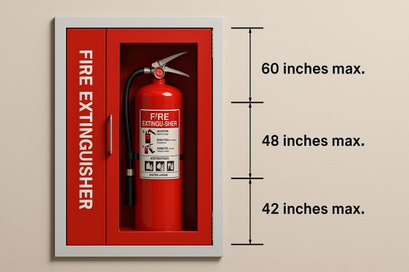 brandblusser kast Hoogte: Hoe NFPA- & ADA-conform te zijn